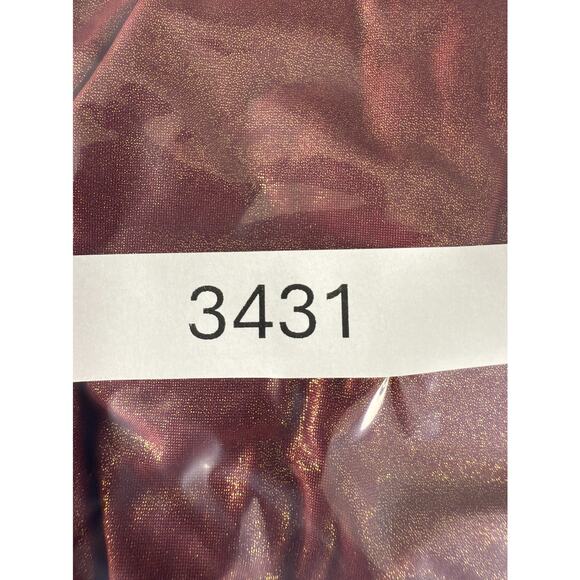 NEW Ellison Size S Shimmer Stretch V Neck Mini Tunic Dress Maroon Short Sleeve - Picture 9 of 9